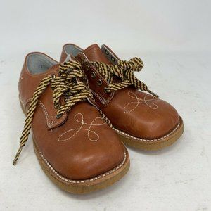Vintage Leather Oxford Boys Tie Shoes Brown 12 D W